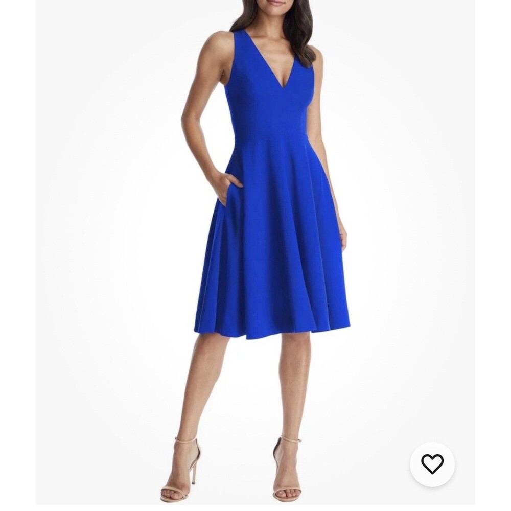 Dress the Population Catalina Fit & Flare Cocktail Dress Size: L Wedding Party